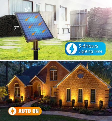 APONUO solar landscape light installed in-ground provides easy path lighting.