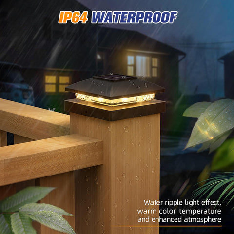 APONUO 12-pack solar post cap lights with warranty and support.