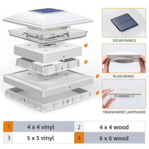 APONUO solar post cap lights IP64 waterproof for durable outdoor use.