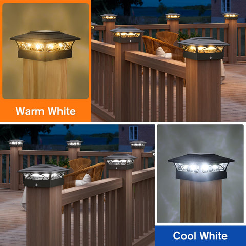 APONUO post cap lights with warm and cool mode for atmosphere and visibility
