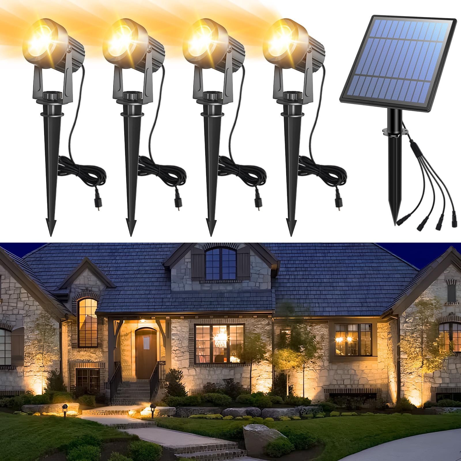 APONUO solar spot light with removable panel for easy charging and cleaning.
