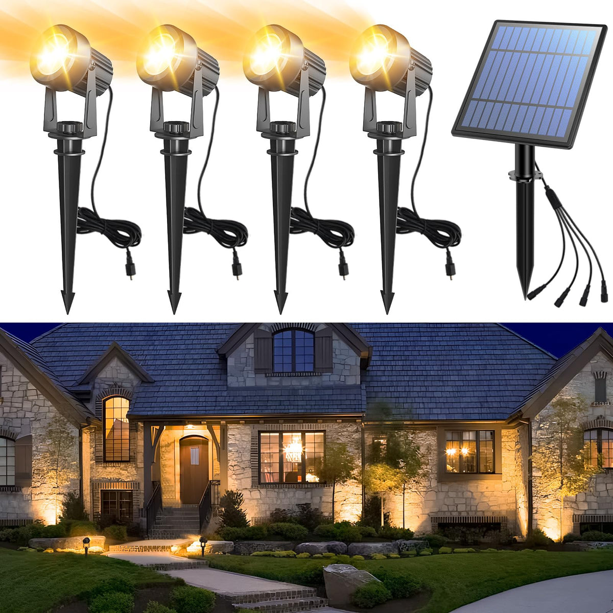 APONUO solar spot light with removable panel for easy charging and cleaning.