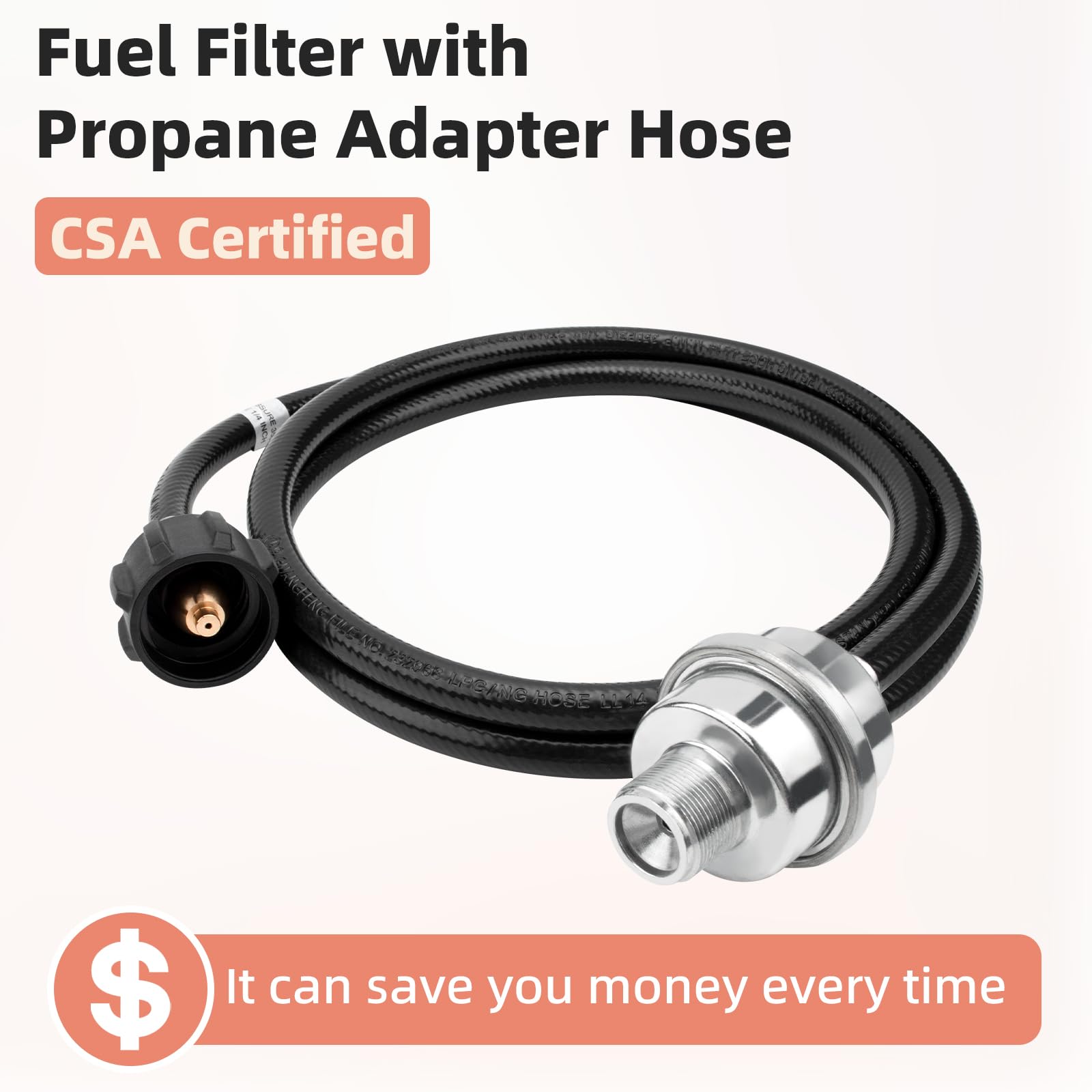 Apopip hose assembly with brass fittings ensures reliable airtight seal.