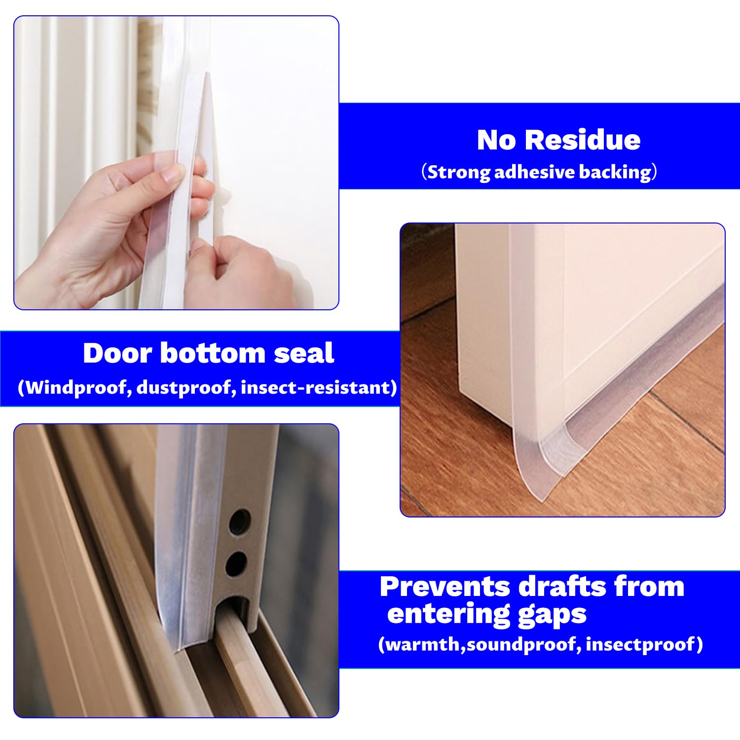 APORNI weather stripping door seal with strong adhesive for quick installation