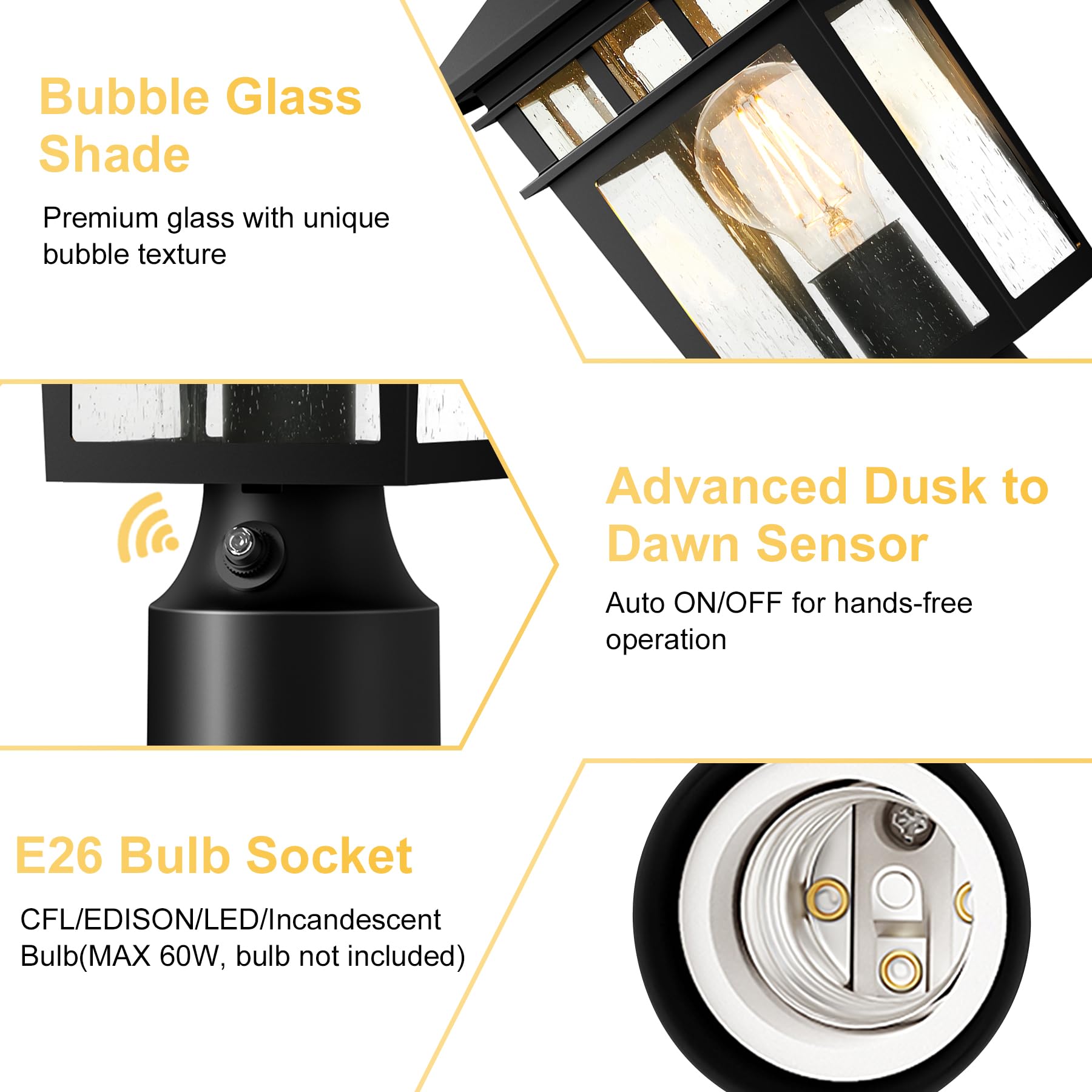 APOTO three-inch mount base light for simple, tidy setups.