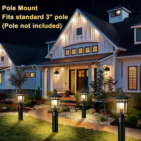 APOTO yard and pathway lamp creates inviting evening ambience.