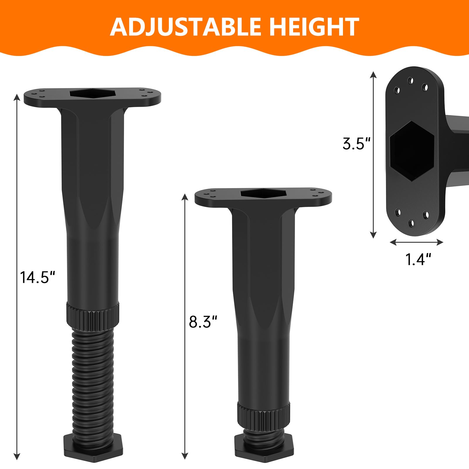 Appacare bed leg base with widened design adds stability for safer setups.