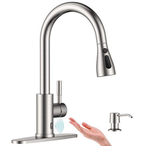 APPASO touchless faucet with brushed nickel finish for hands-free operation.