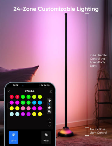 APPECK RGBIC LED strip close-up showing flicker-free light