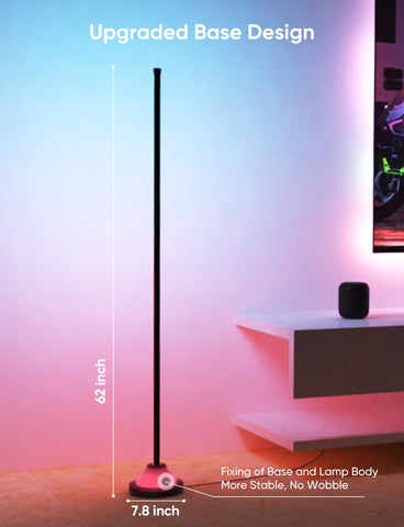 APPECK RGBIC smart corner floor lamp base highlighting stability