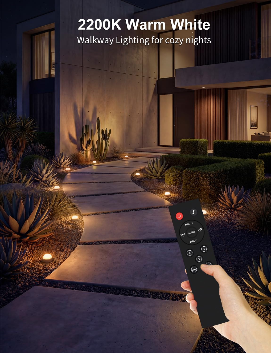 APPECK patio night decor highlights pathways and entryways with warm glow.