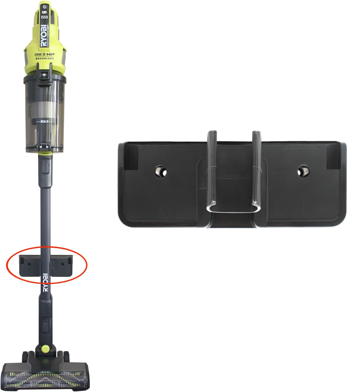 AppliaFit wall mount for Ryobi PCL720 securely holds the vacuum against the wall