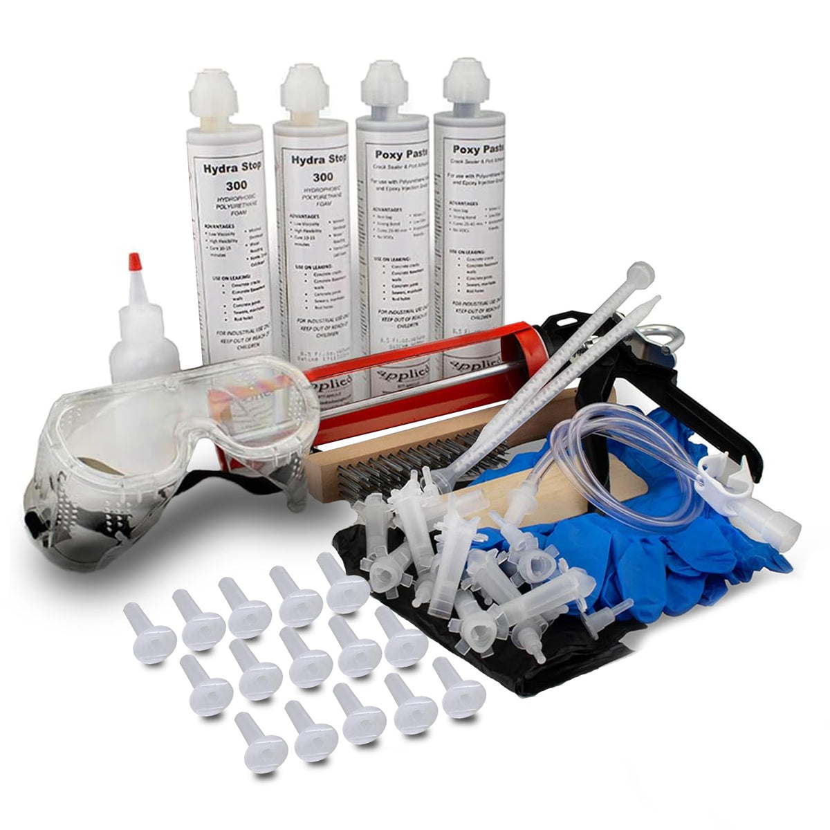 Applied Technologies Hydra Stop 300 foam expands to seal foundation cracks.