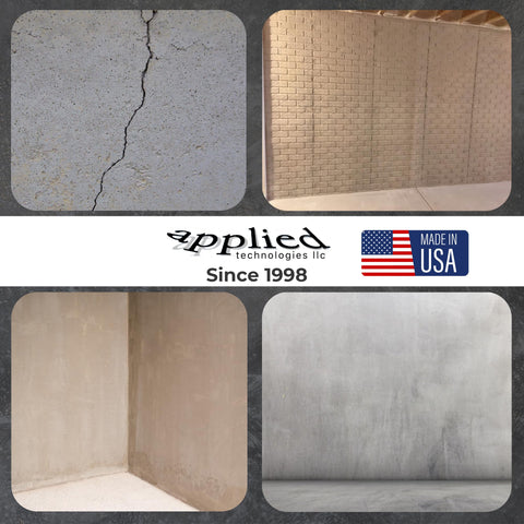 Applied Technologies Poxy Paste crack sealant applied to concrete surface.