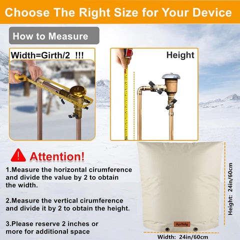 Aprllolg backflow insulation cover waterproof fabric guards against rain and UV exposure.