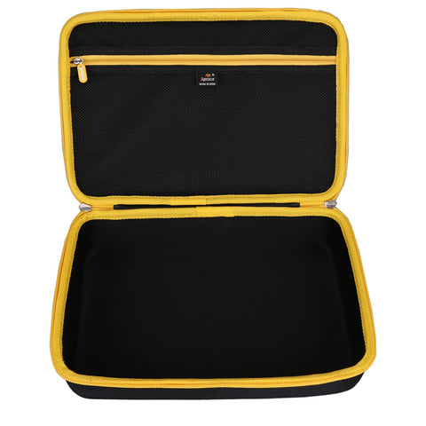 Aproca case with double zippers provides smooth, secure opening.