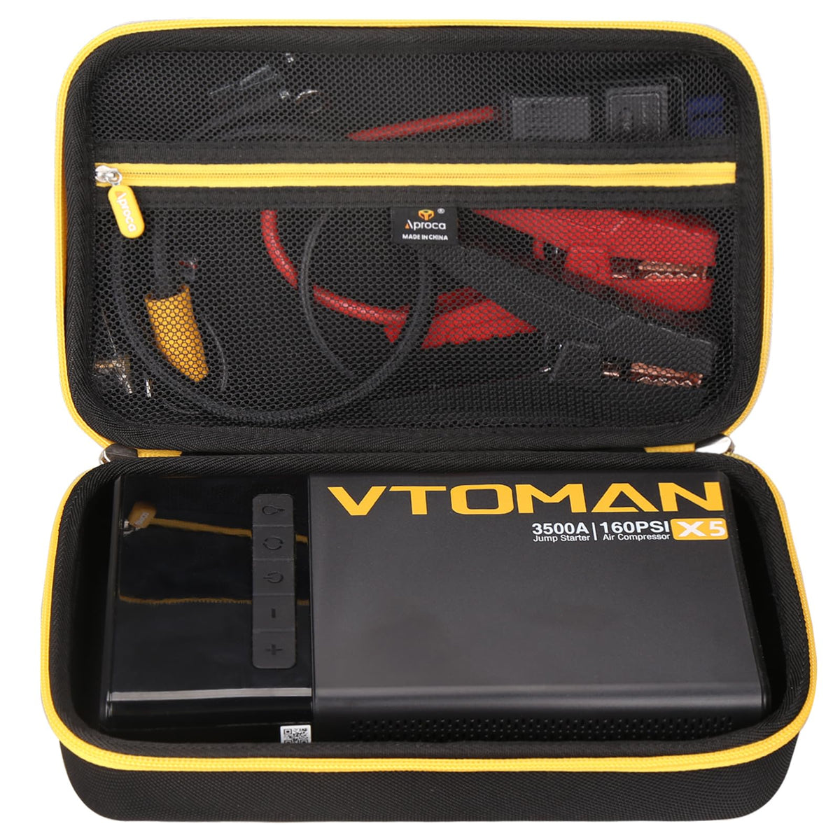 Aproca case front view protects VTOMAN kit on the go