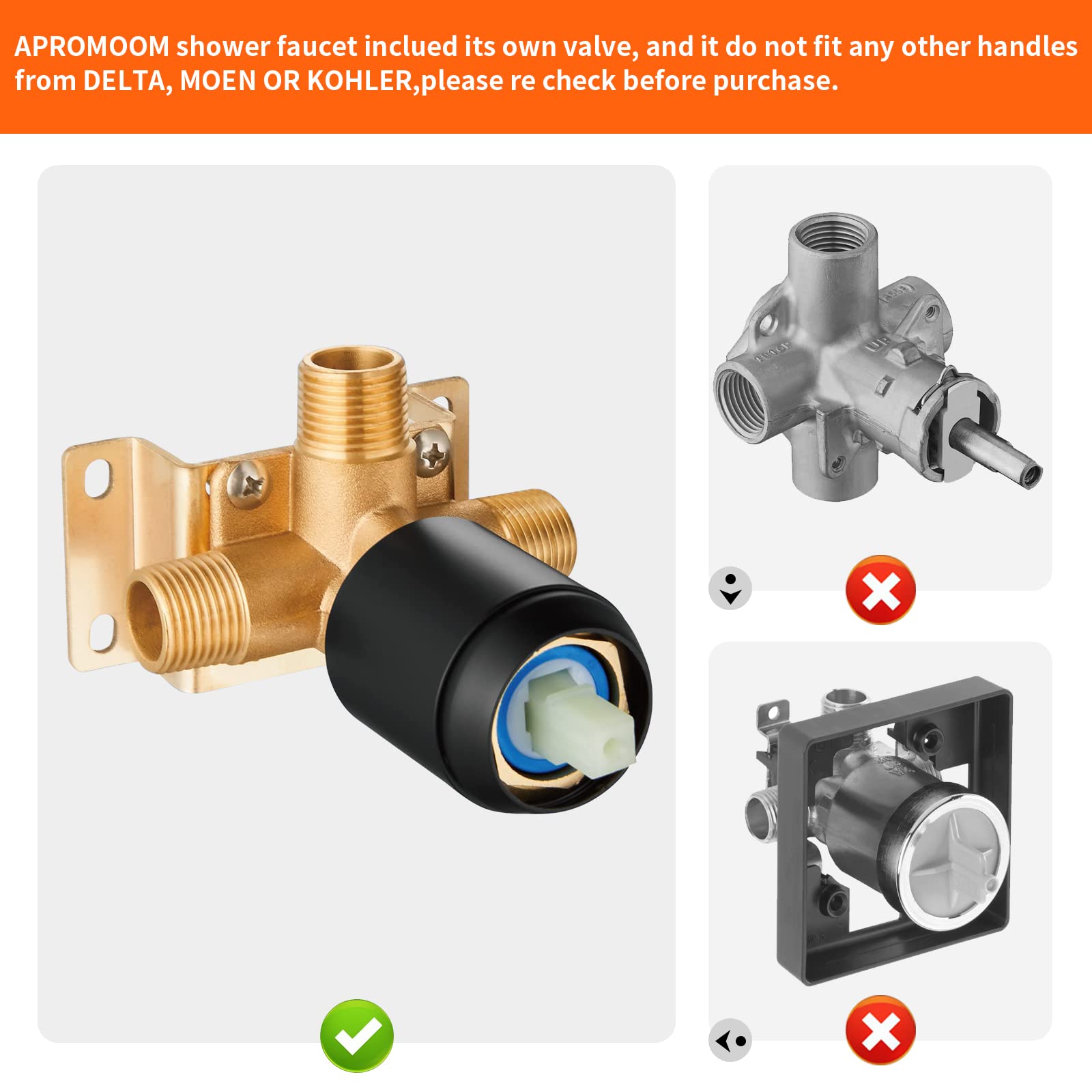 APROMOOM universal 1/2-inch NPT connection for standard plumbing