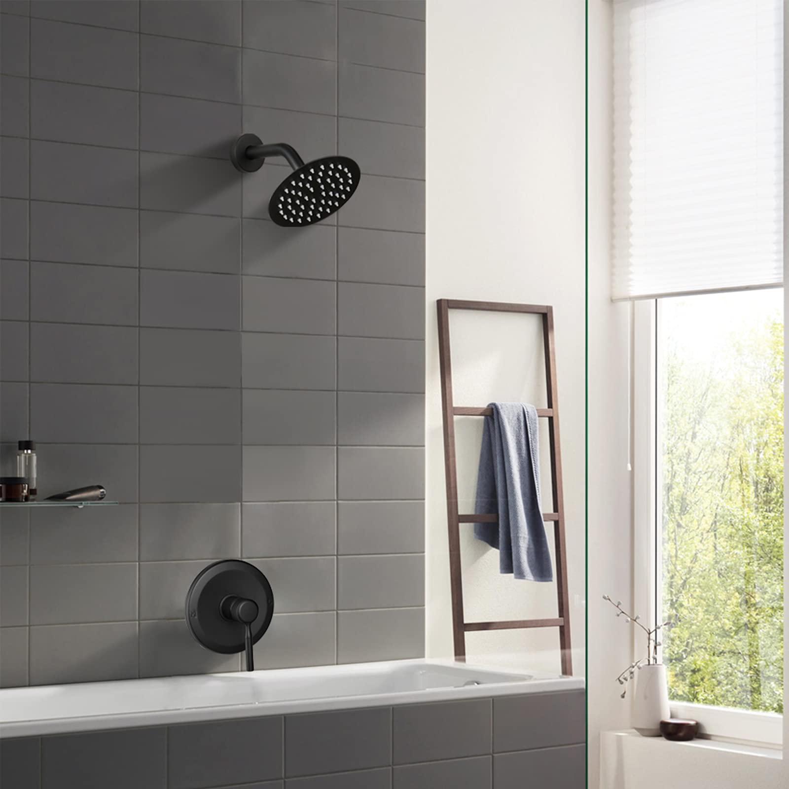 APROMOOM black shower faucet handle with precise temperature control