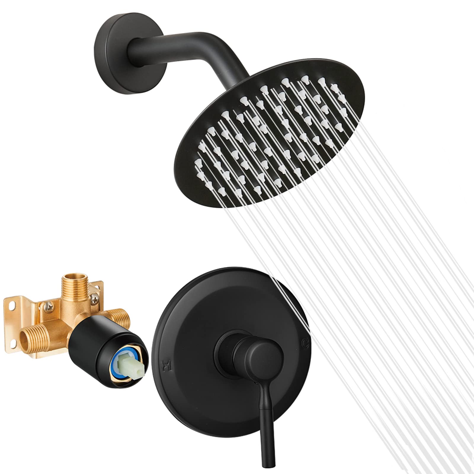 APROMOOM black 6-inch rain shower head for a spa-like shower experience