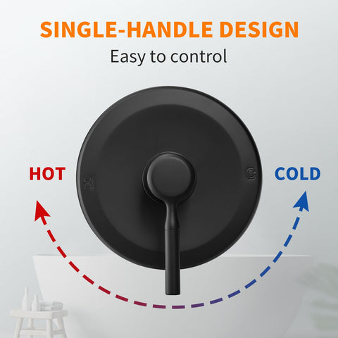 APROMOOM black shower head and handle set for modern bathrooms