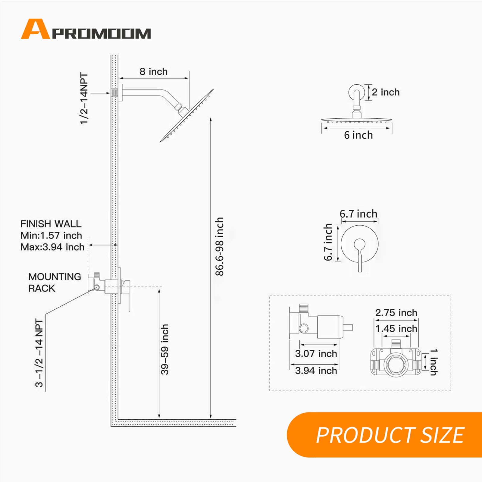 APROMOOM brushed nickel valve trim kit creates a cohesive bathroom look.