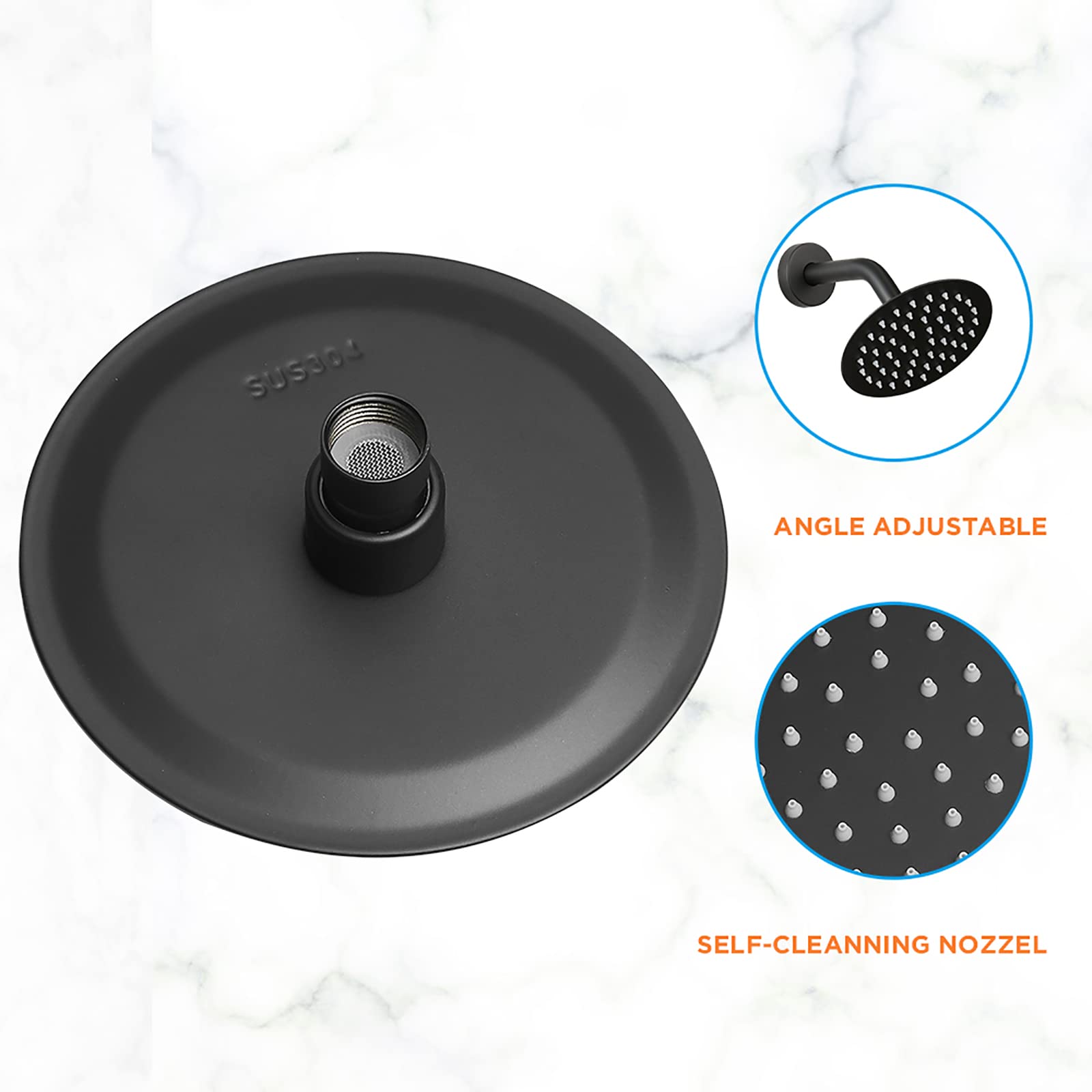 APROMOOM high-pressure rain shower head delivers wide coverage