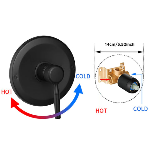 APROMOOM matte black shower trim kit for a modern bathroom