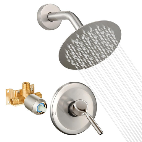 APROMOOM 6-inch rainfall shower head delivers wide coverage for a spa-like shower.