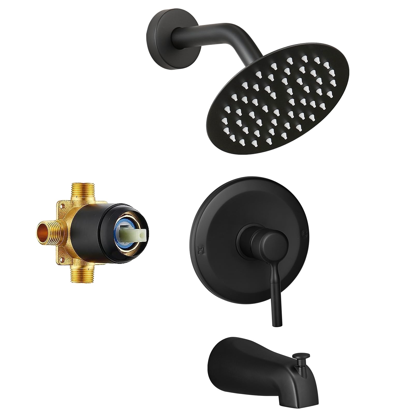 APROMOOM tub shower faucet set with 6-inch rain head for immersive showers