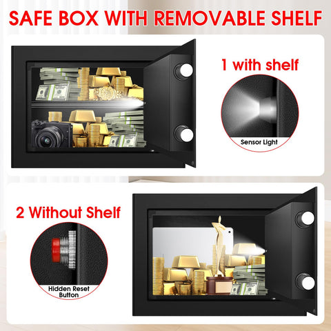 Aprxuvot safe box wall mount holes for secure installation