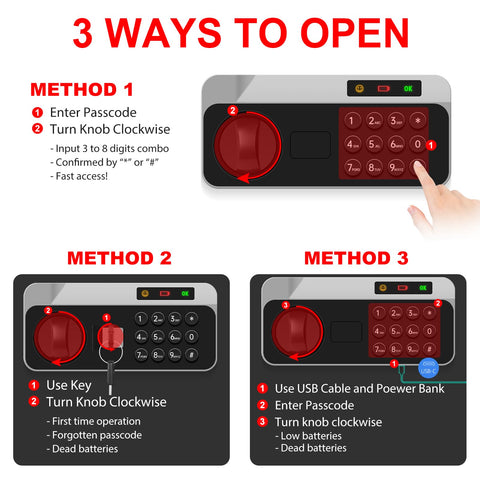Alarm system and mute mode on Aprxuvot safe offer discreet alerts.