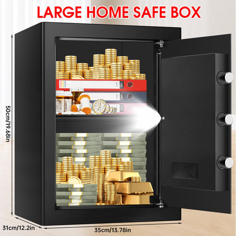 Aprxuvot 3.3 cu ft safe with digital keypad enables quick, code-based access.