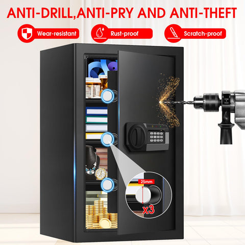 Aprxuvot 5.2 cu ft safe alarm system detects tampering for peace of mind