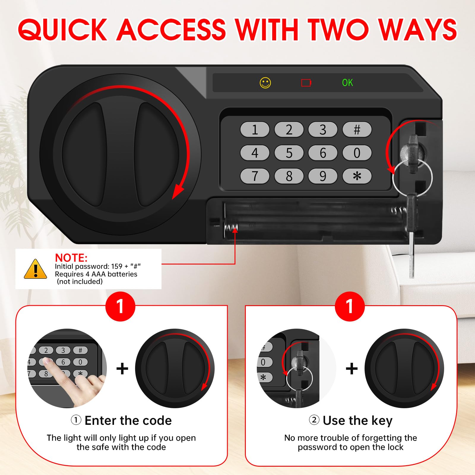 Aprxuvot 5.2 cu ft safe removable shelf adapts to different valuables