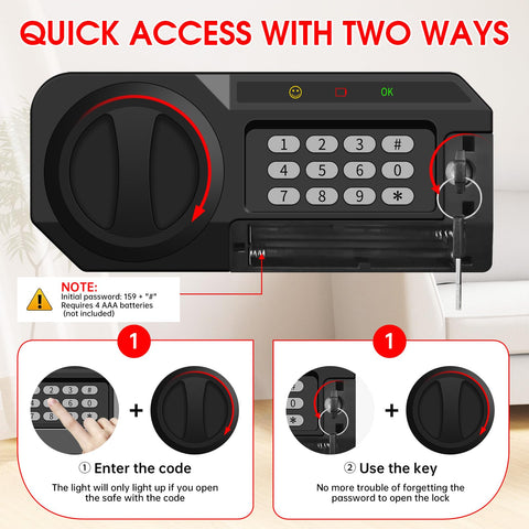 Aprxuvot 5.2 cu ft safe removable shelf adapts to different valuables