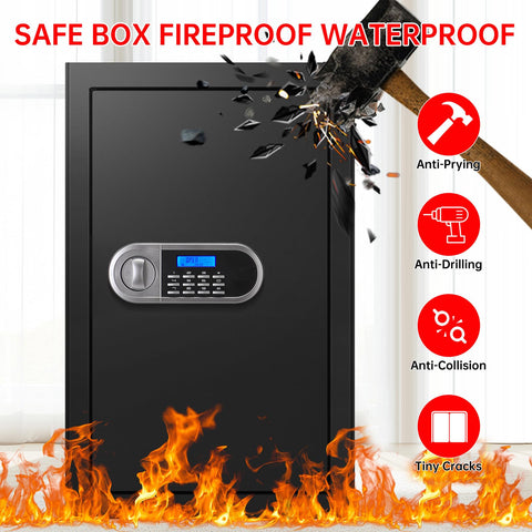 Aprxuvot large safe with pry-proof bolts provides sturdy protection against forced entry.