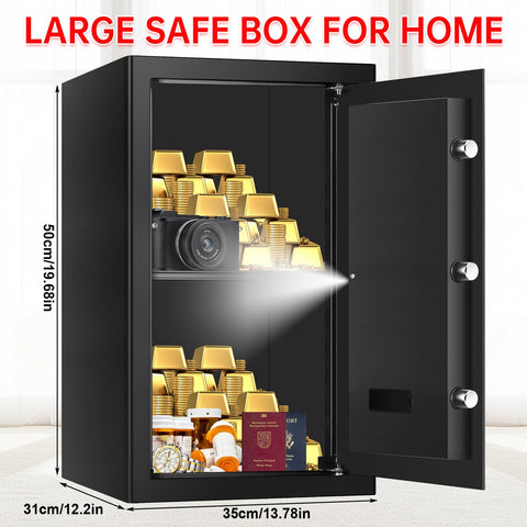 Aprxuvot safe with spare keys and battery case offers quick access if codes are forgotten.
