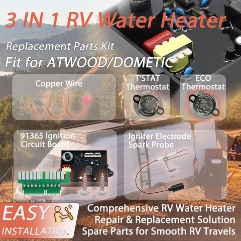 APSFY kit compatibility view highlighting Atwood and Dometic model families for versatile RV maintenance.