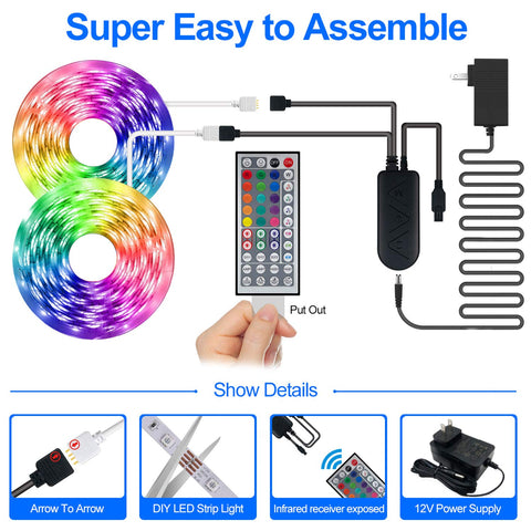 APSPOW LED strip used as TV backlight for immersive viewing