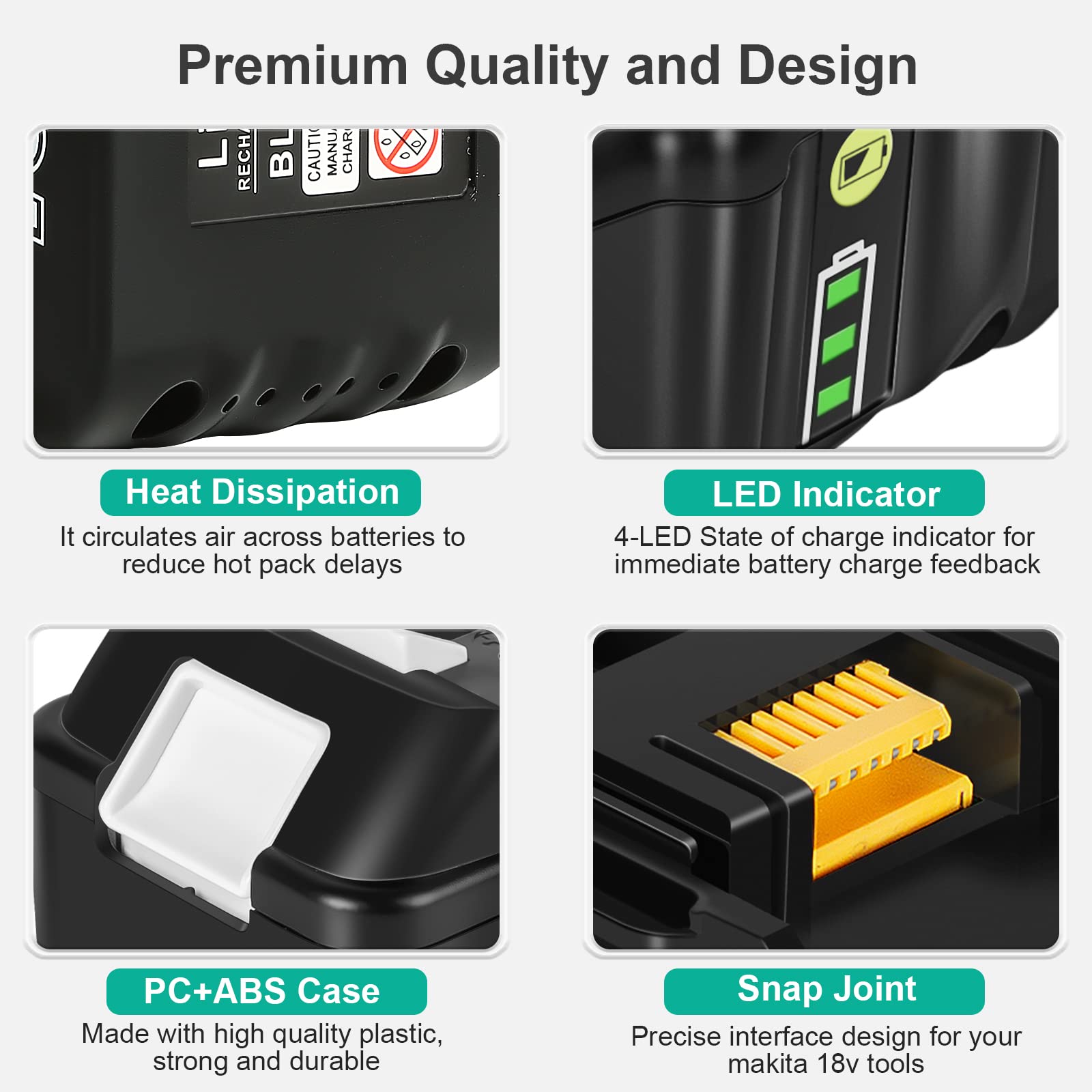 APTOOLER 6.0Ah battery pack durability with rugged outer shell.