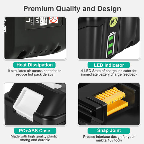 APTOOLER 6.0Ah battery pack durability with rugged outer shell.