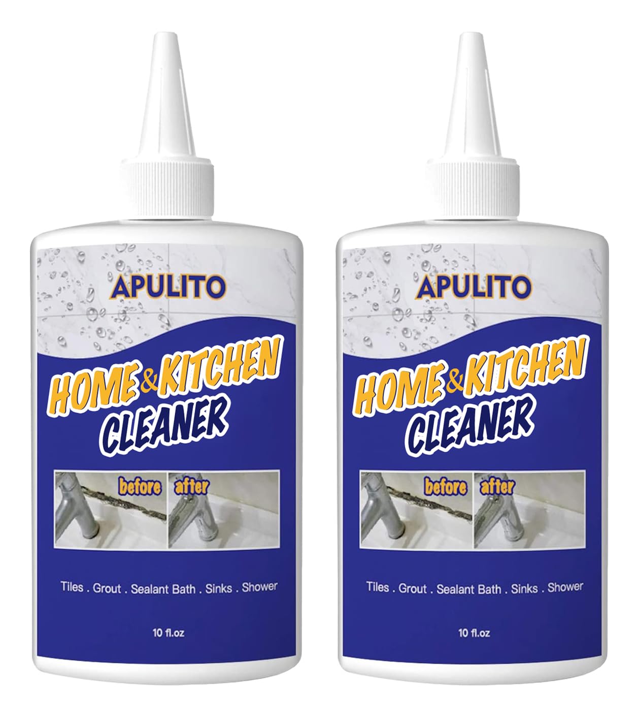 APULITO gel cleaner on bathroom shower surface lifting soap scum with no scrubbing needed