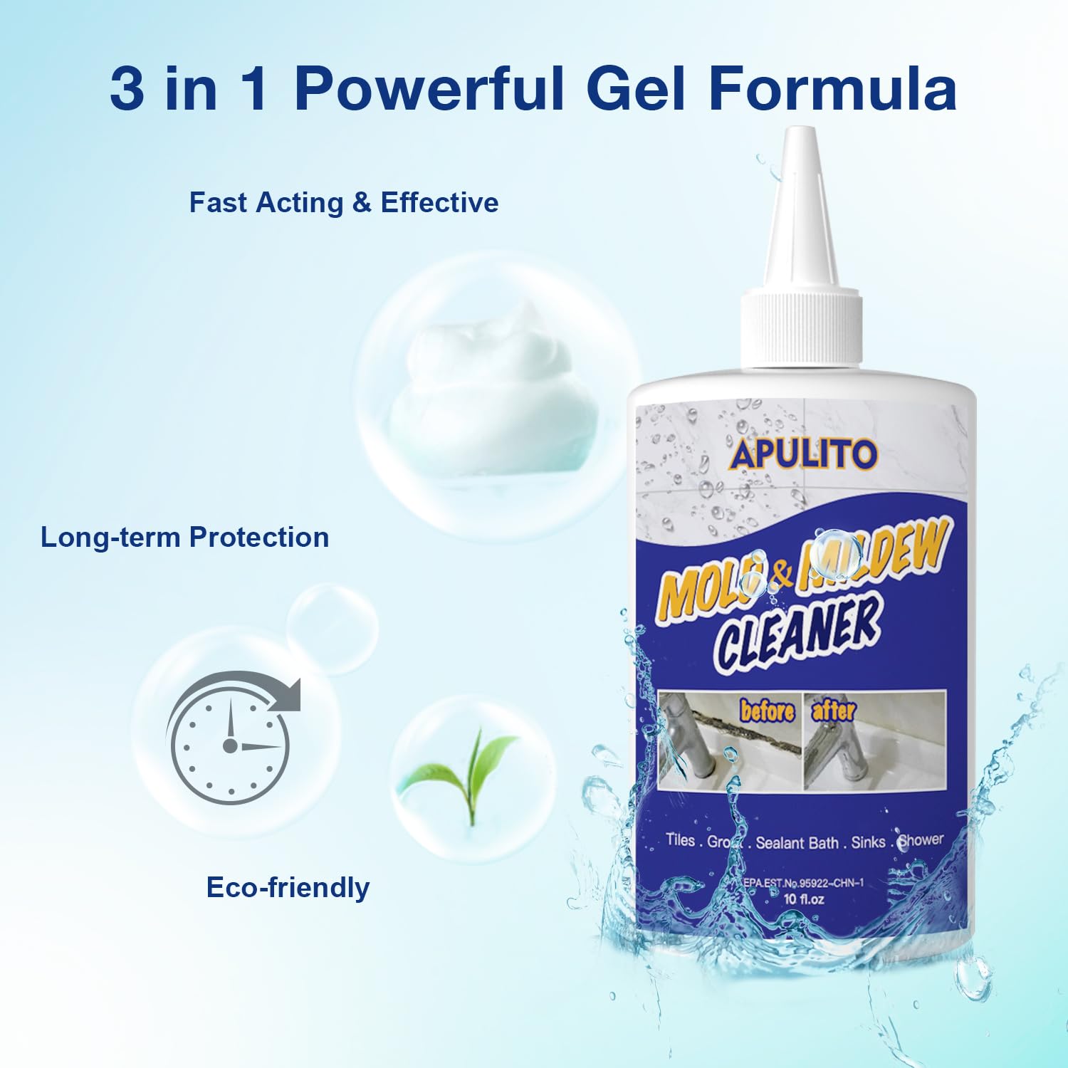 APULITO gel cleaner used on kitchen tiles for easy stain removal