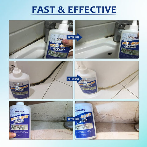 APULITO gel cleaner on silicone sealant around windows and baths for shine restoration