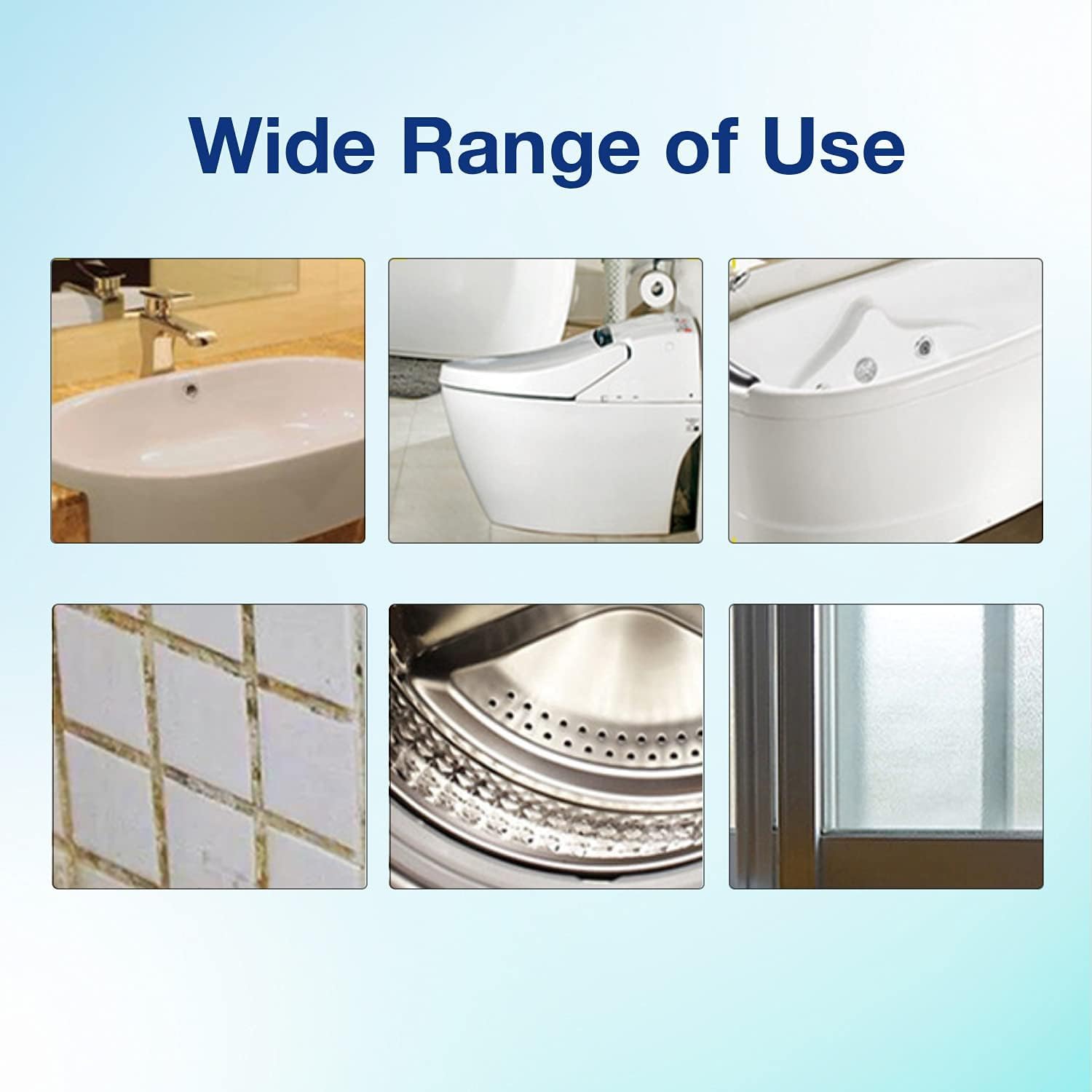 APULITO gel cleaner on wall tiles revealing brighter grout lines
