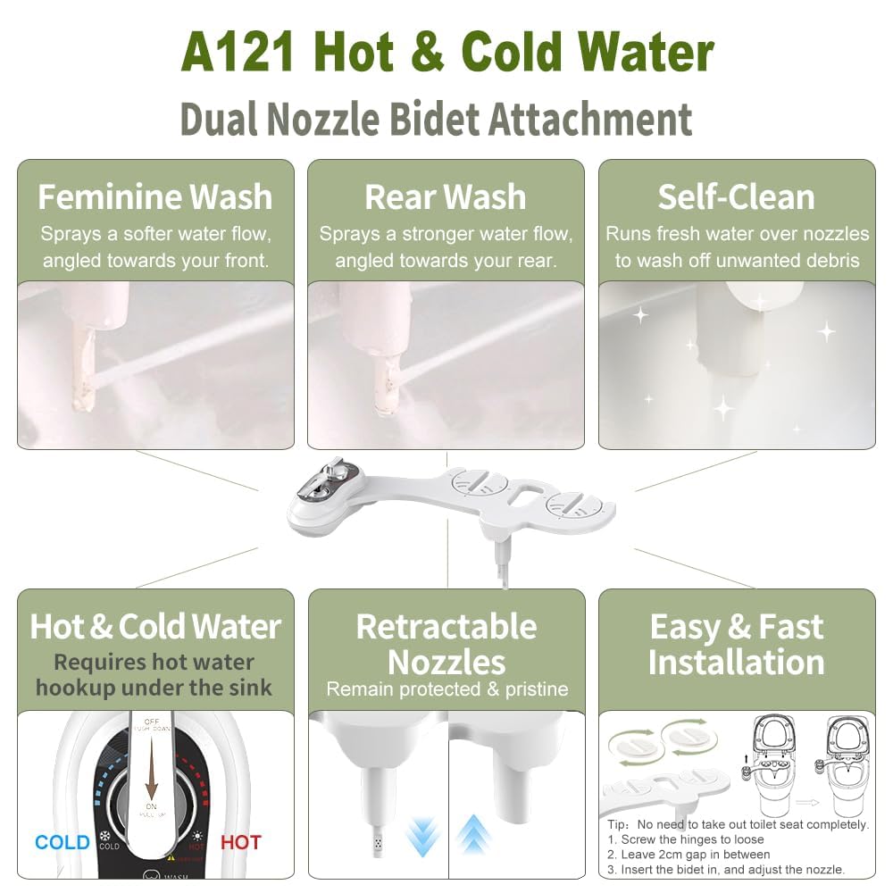APURE BIDET A121 non-electric design for simple installation and reliability.
