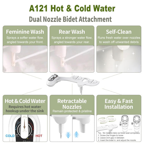APURE BIDET A121 non-electric design for simple installation and reliability.
