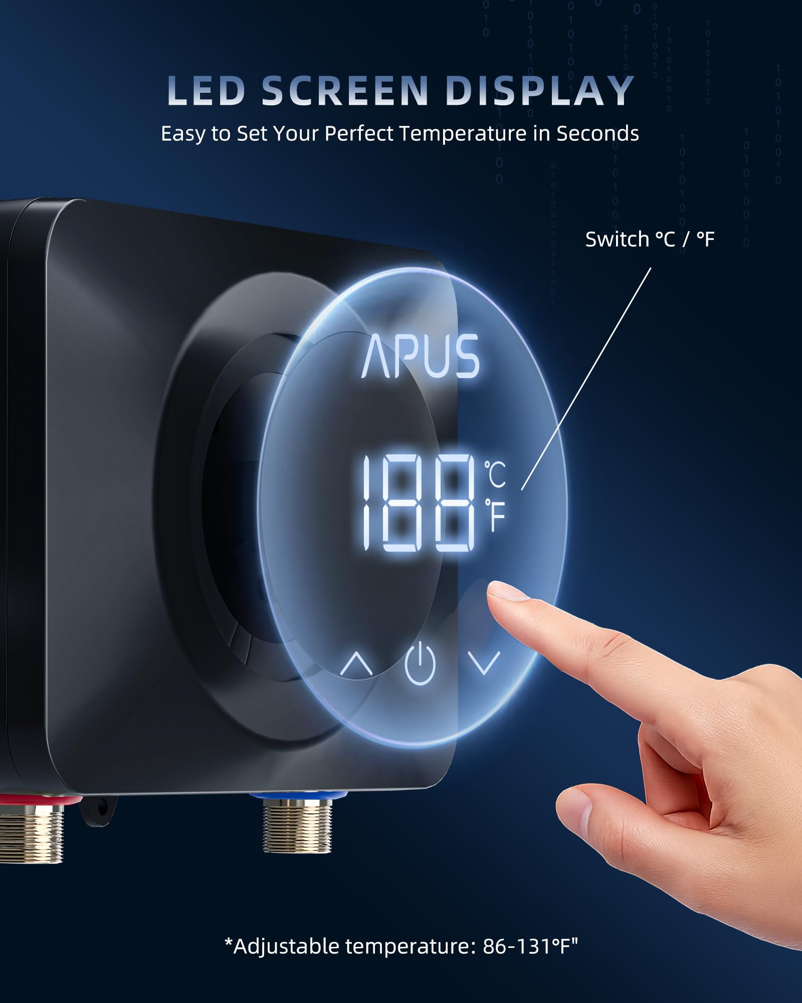 APUS 1/2-inch NPT install kit enables straightforward hardwired setup.