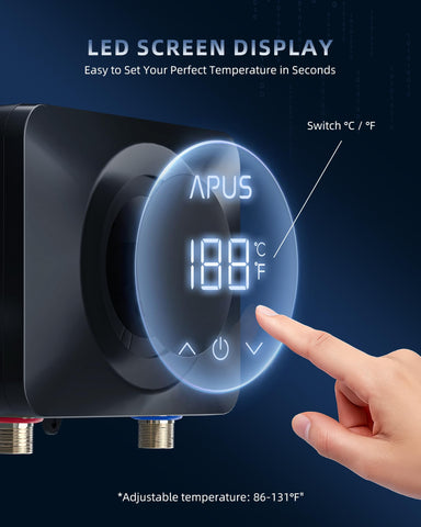 APUS 1/2-inch NPT install kit enables straightforward hardwired setup.